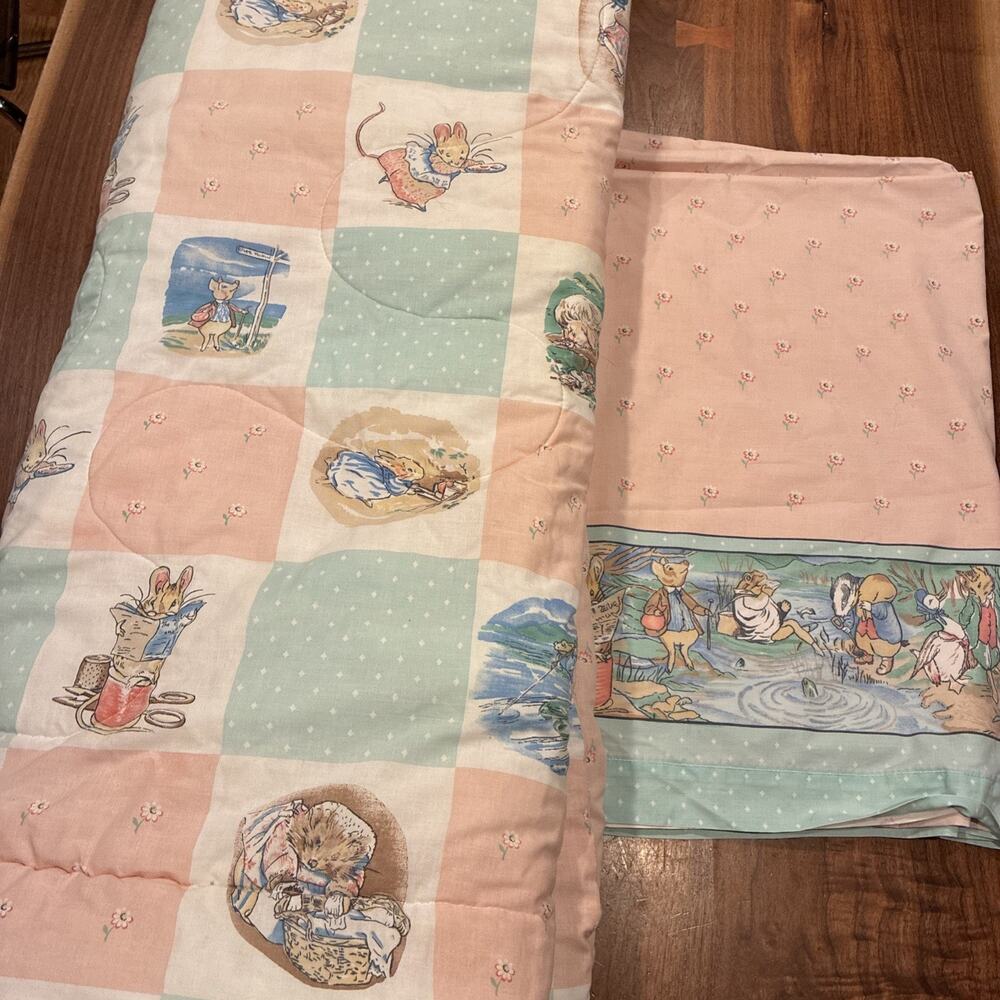 Vintage Cannon Nursery Beatrix Potter Comforter & Sheet Twin
